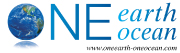 Logo von One Earth One Ocean - blaue Erdkugel mit Schriftzug